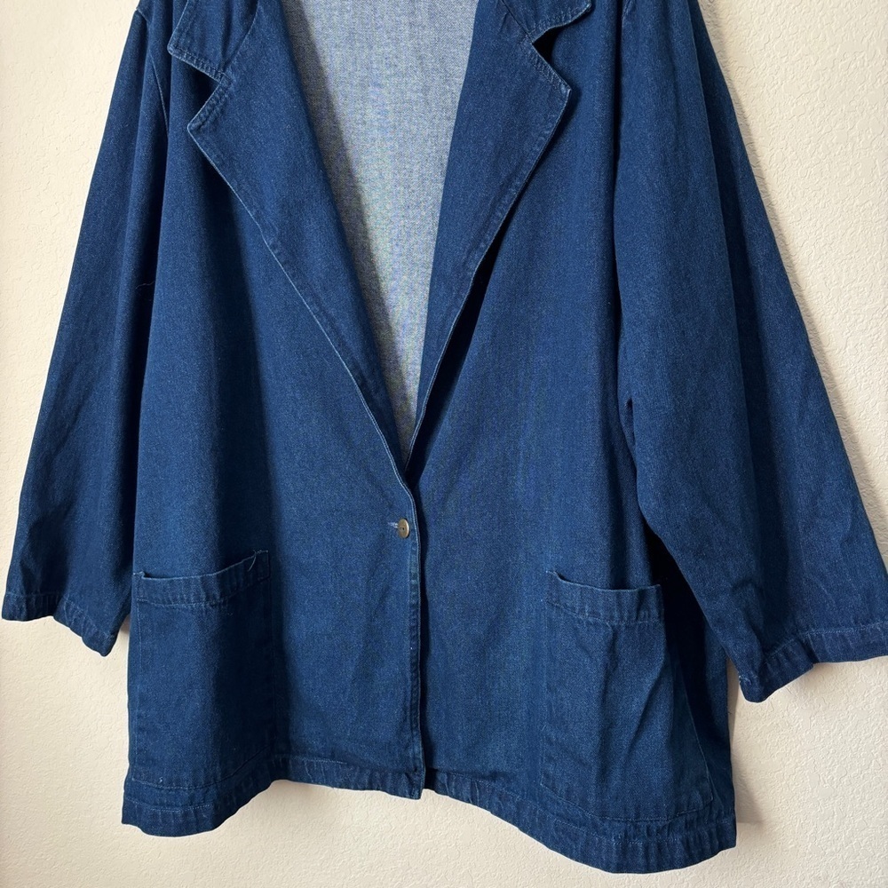 Hunters Run 3X Dark Denim Blazer One-Button Jacket - Picture 4 of 13